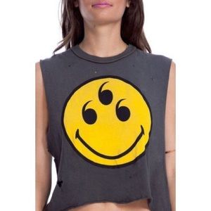 RESERVED- UNIF SMILEY FACE CROPPED MUSCLE SHIRT